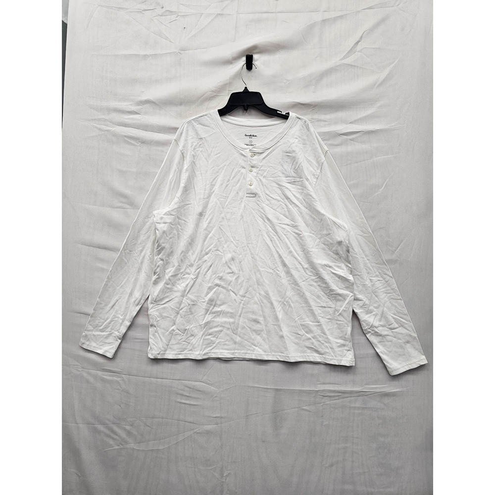 Goodfellow & Co Mens Pullover Henley White Cotton Blend Relaxed‎ Size XXL